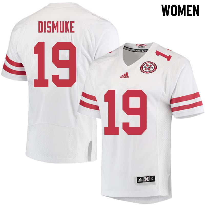 Women #19 Marquel Dismuke Nebraska Cornhuskers College Football Jerseys Sale-White - Click Image to Close